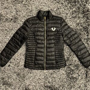 True Religion Women's Black Quilted Puffer Jacket